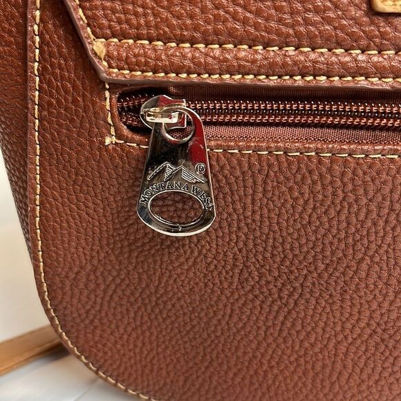 Montana West Brown and Tan Satchel - Picture 6 of 9
